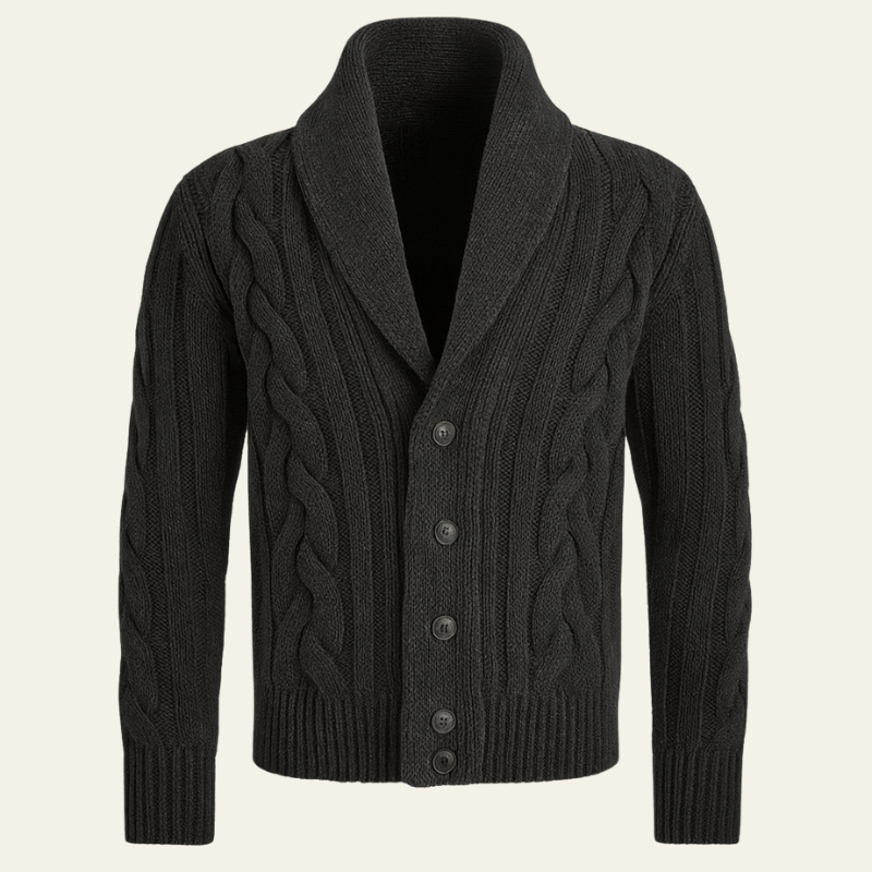 The Devon Cable-Knit Shawl Cardigan