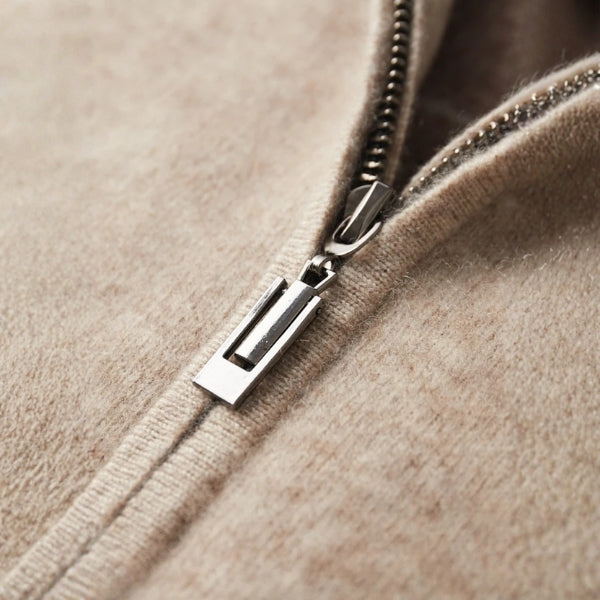 The Geneva Cashmere Zip Knit