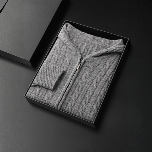 The Sorrento Cable Cashmere Zip Hoodie