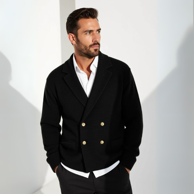 The Ravello Double-Breasted Knit Cardigan