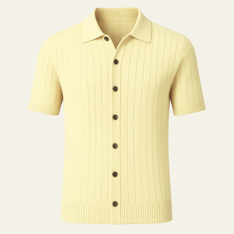 The Amalfi Lemon Cotton Knit Polo