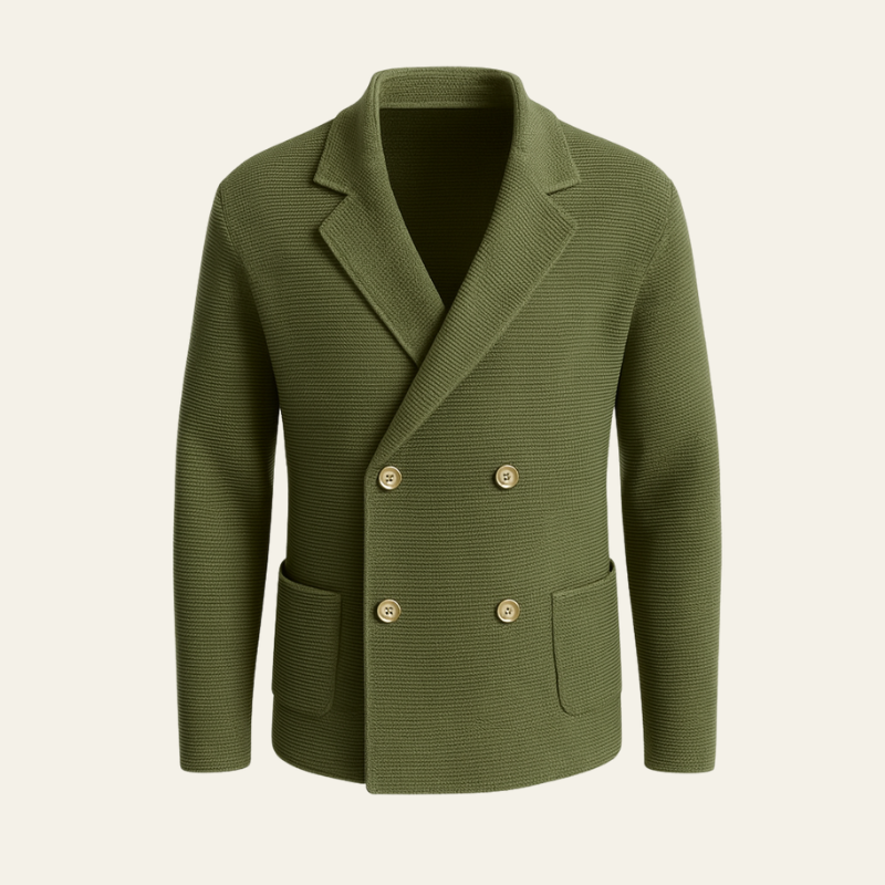 The Belluno Double-Breasted Knit Cardigan