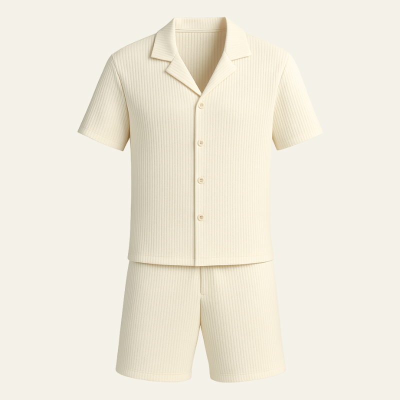 The Sorrento Ribbed Cotton Lounge Set