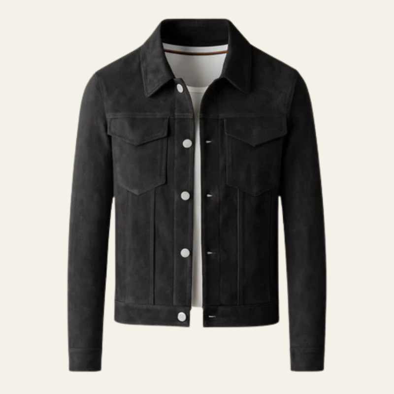 The Marseille Stretch Suede Lapel Jacket